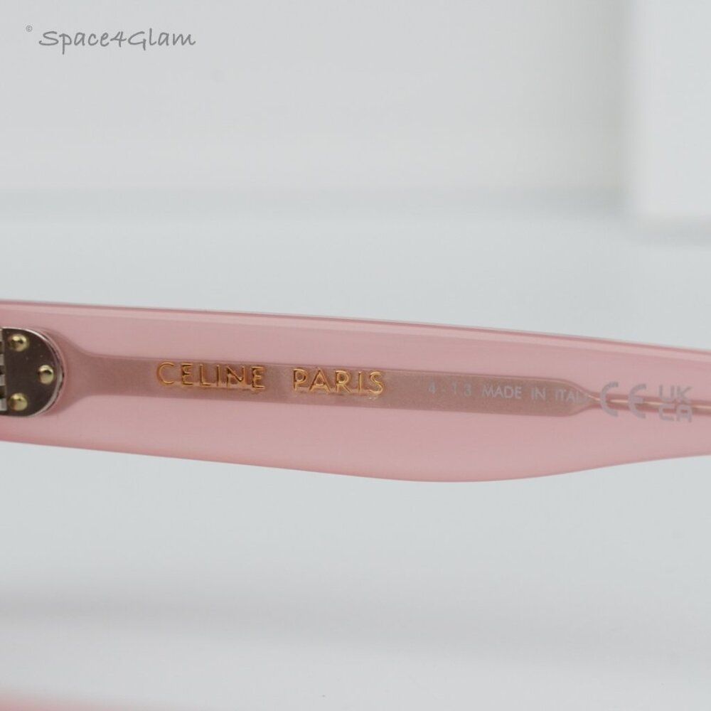 BRAND NEW Celine CL40243I 72J Shiny Opal Pink Brown  Rectangle Women Sunglasses - Picture 7 of 8